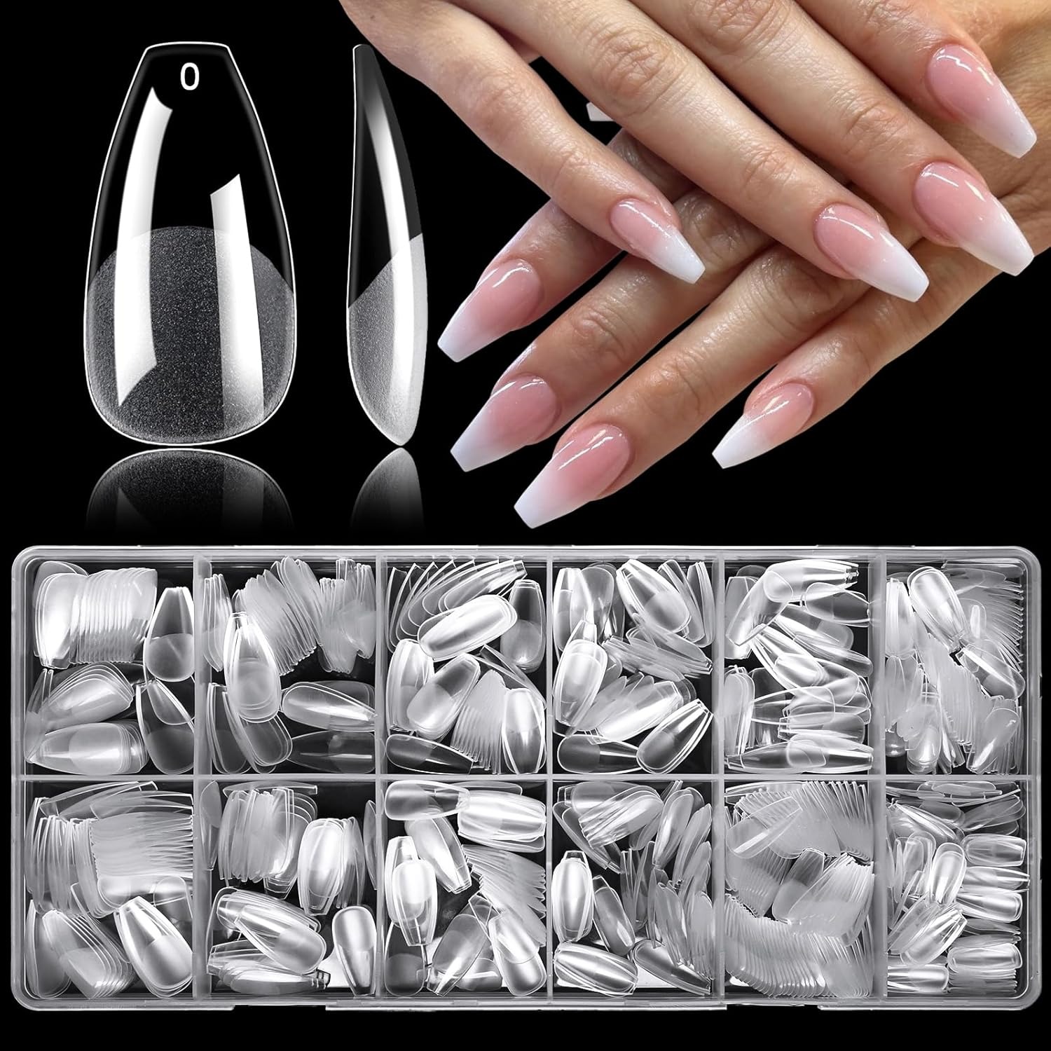 Nail Art Extension - Pre-Shaped Short Coffin Full Cover Nail