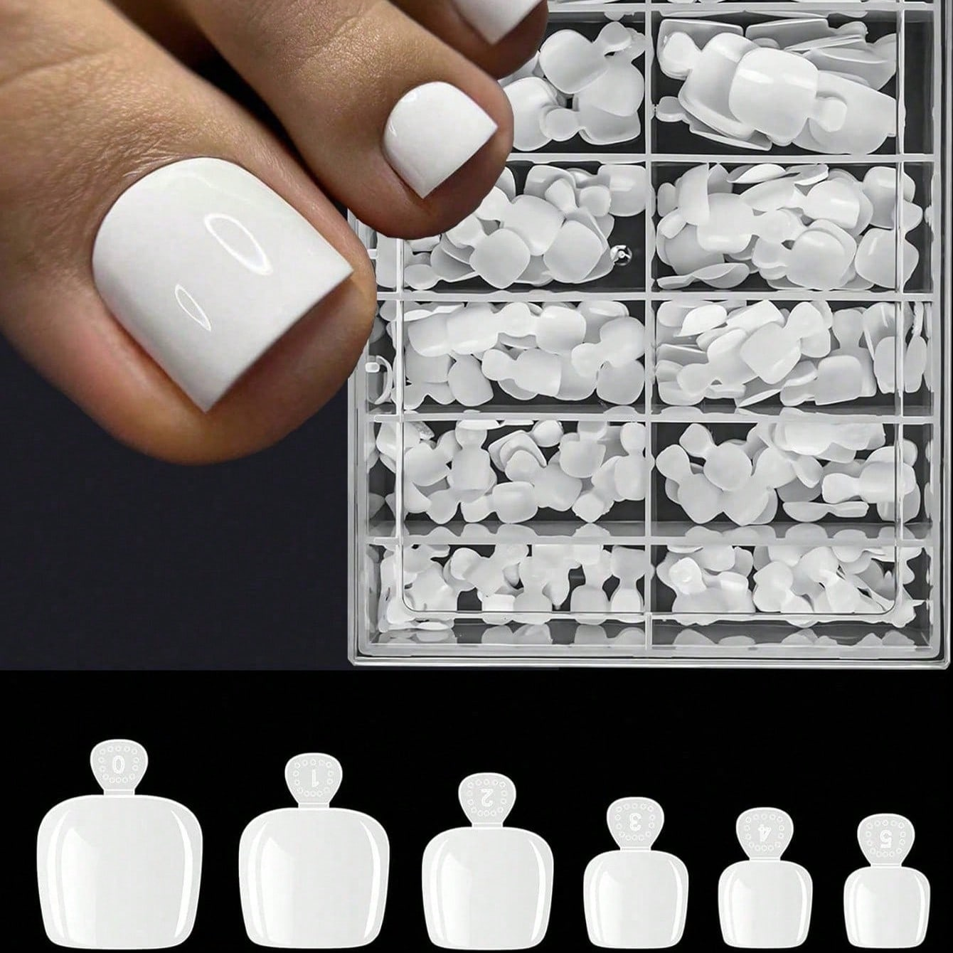 Nail Art Extension - 120pcs False Toe Nail Tips 12