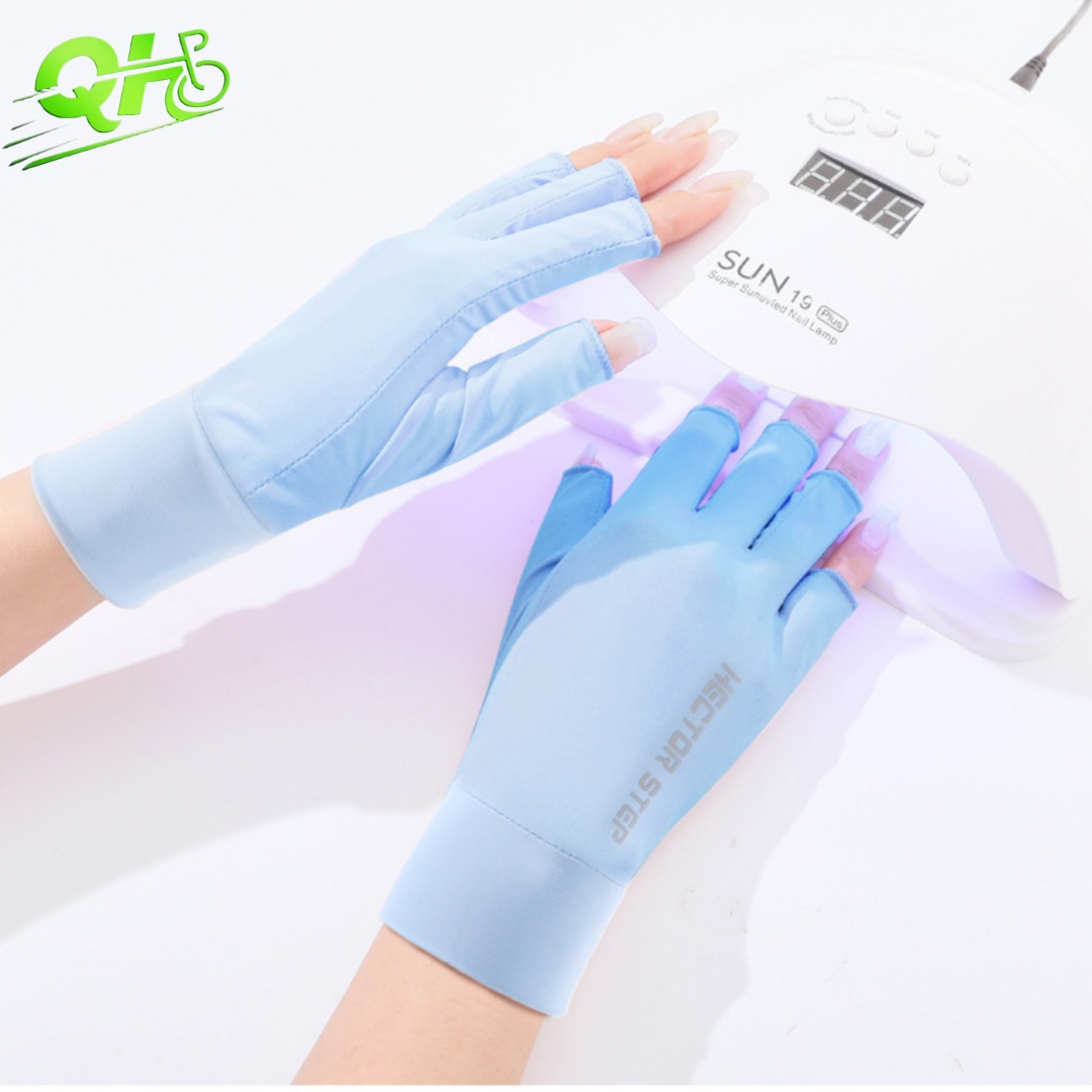 Uv Led Lamp Nail - 1 Pair Nail Sunscreen Gloves Cycling