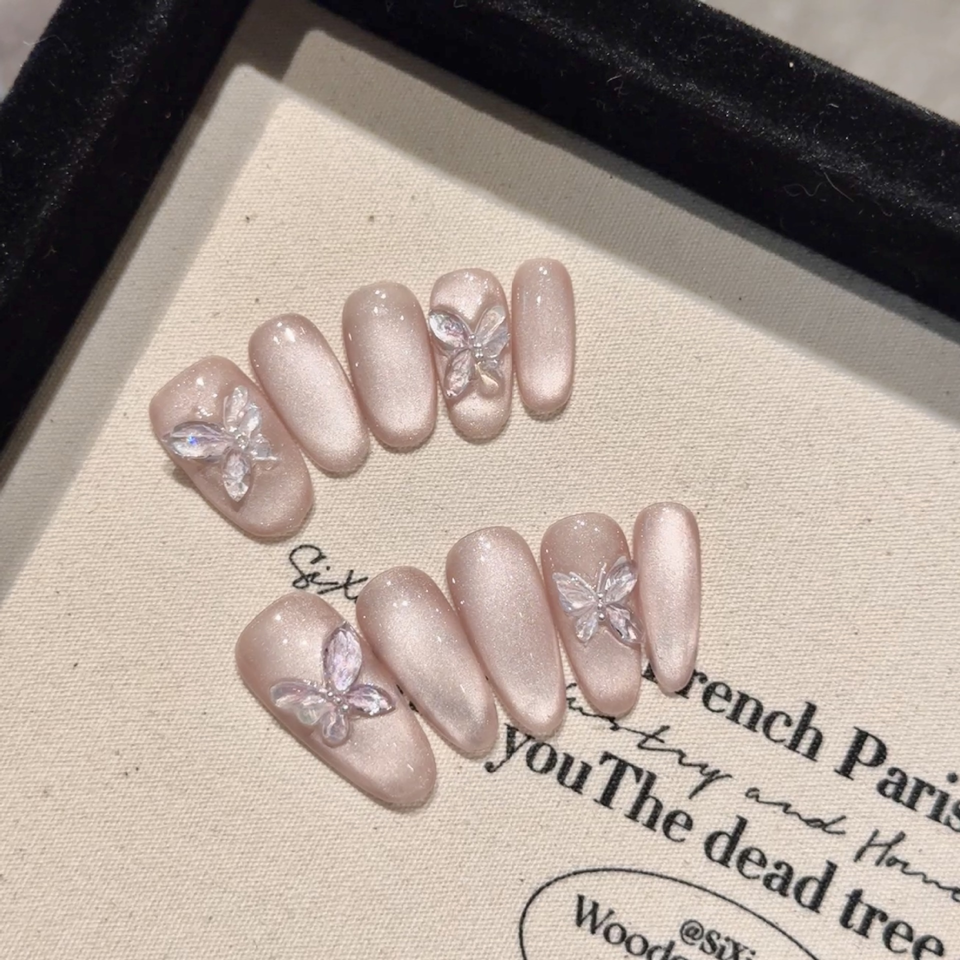 Nail Art Eye Cat - Handmade Press on Nails Sweet Butterfly