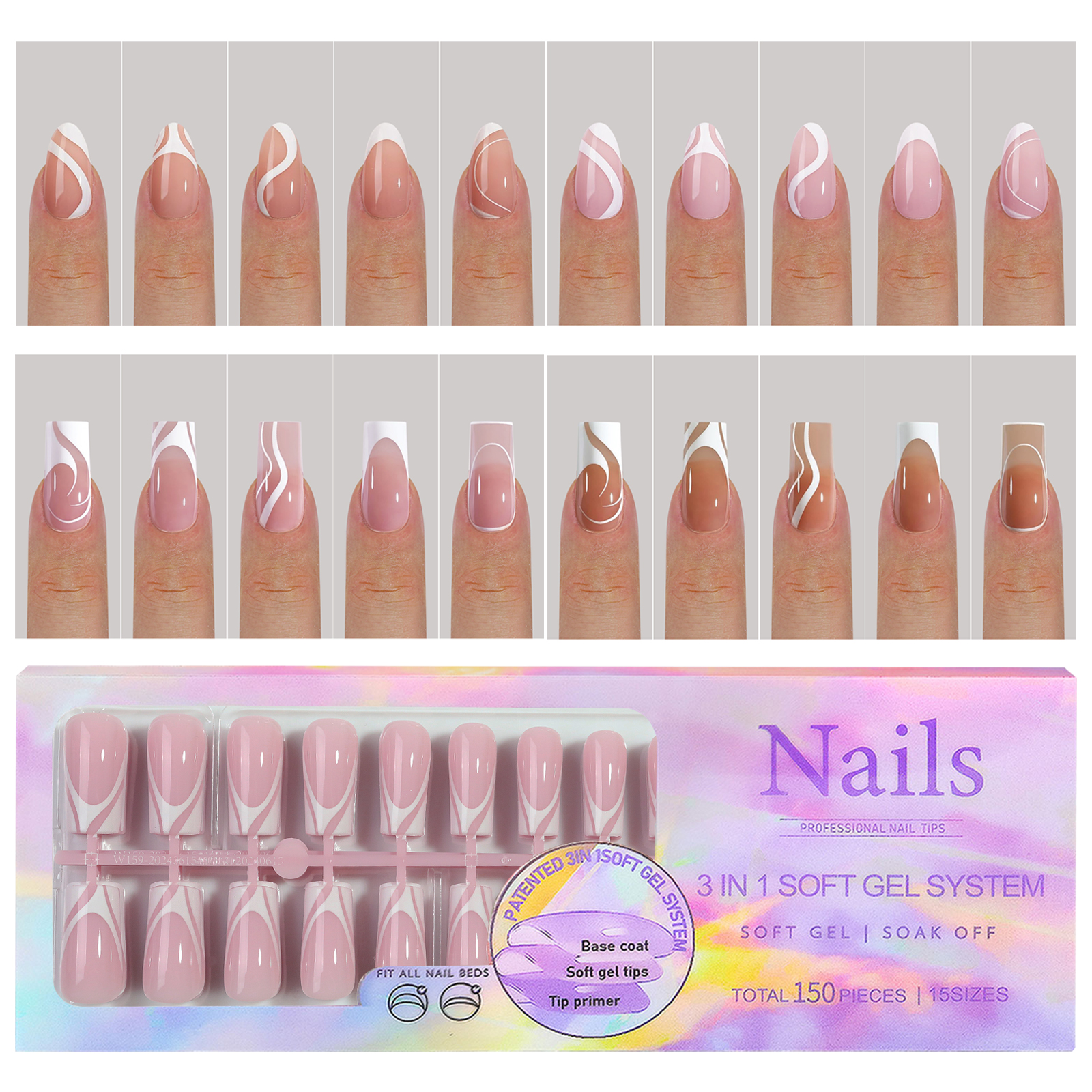 150Pcs/Set French Ballet Press – обзор и цена Nail Art Extension