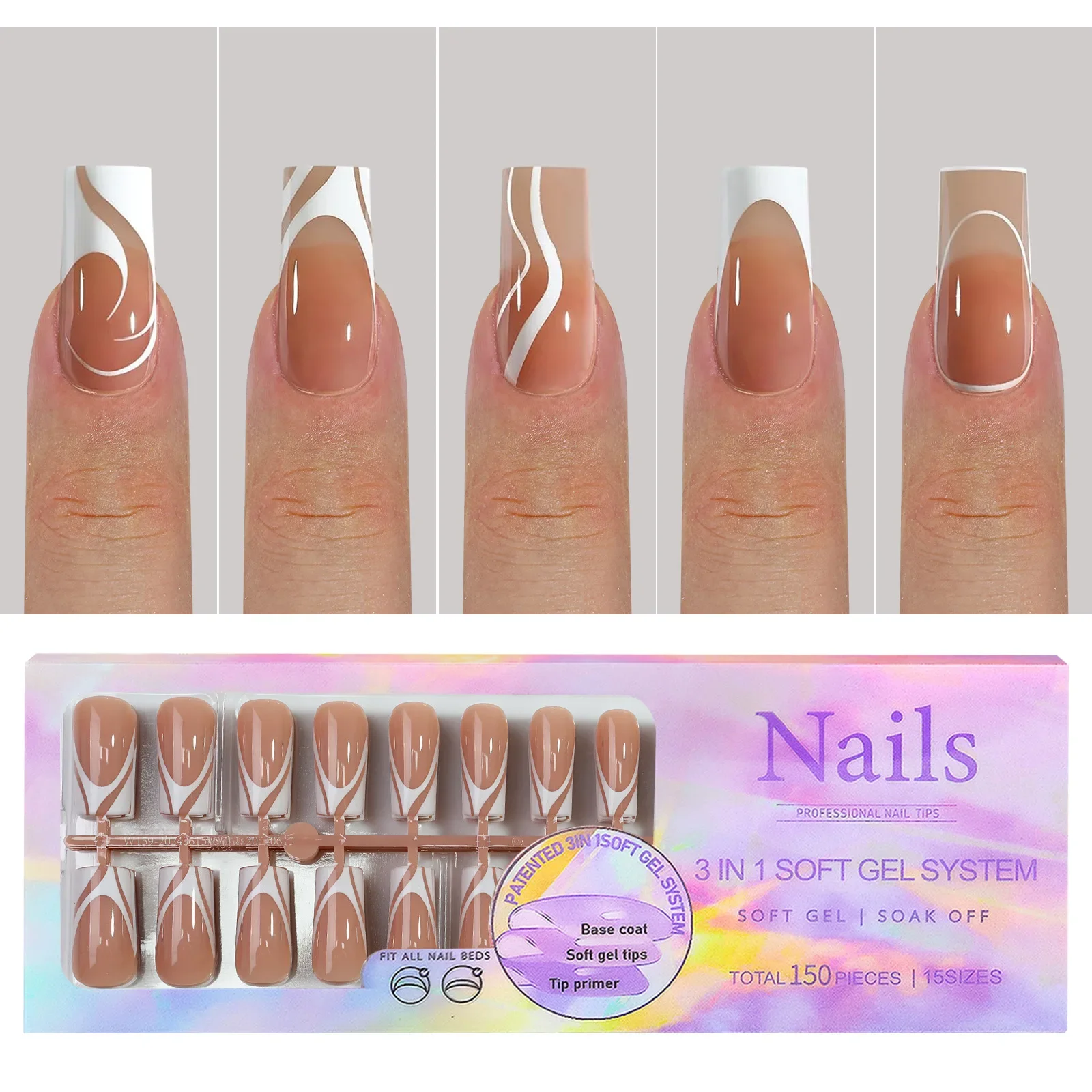 150Pcs/Set French Ballet Press – обзор и цена Nail Art Extension