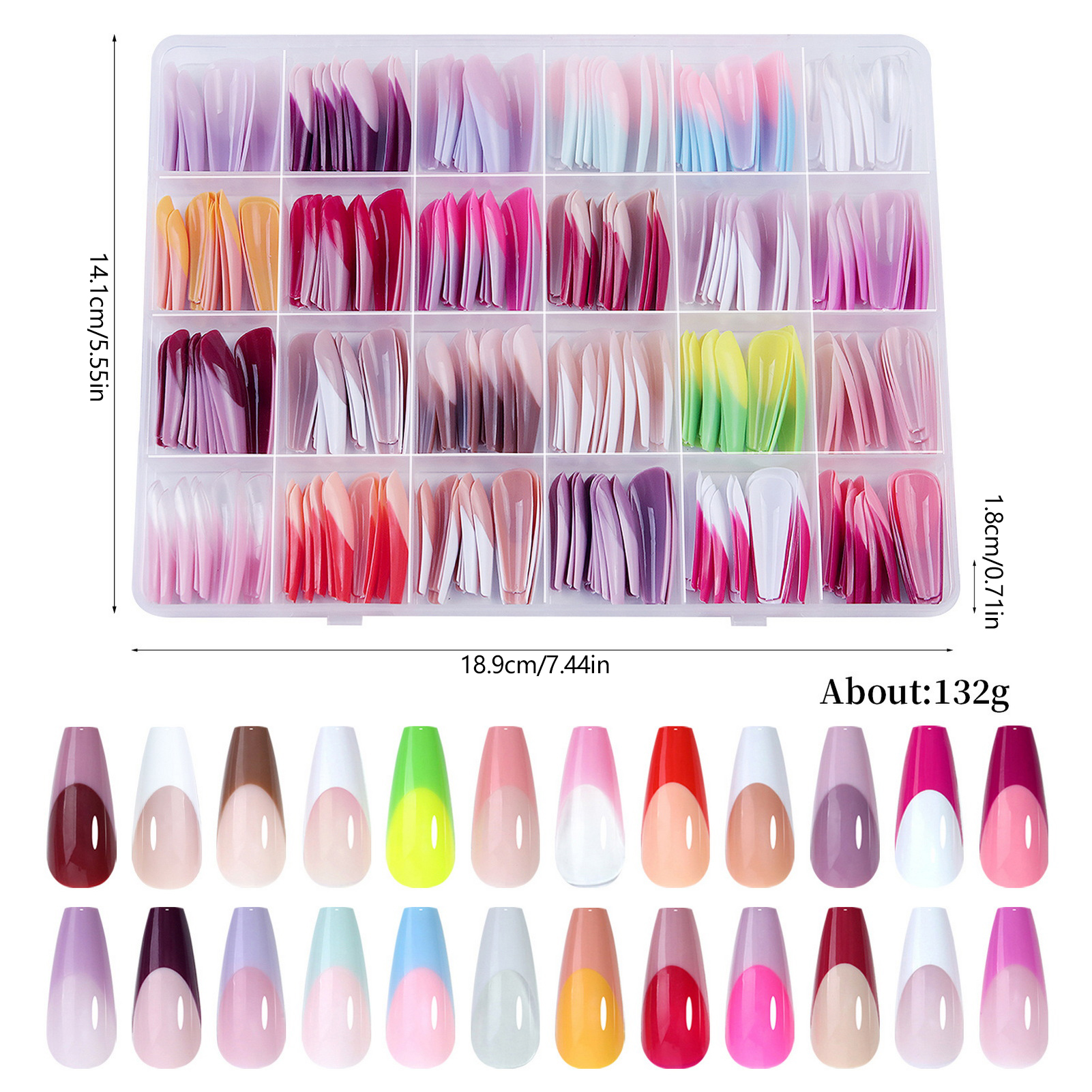 288Pcs Colorful French Tips Fa – обзор и цена Nail Art Extension