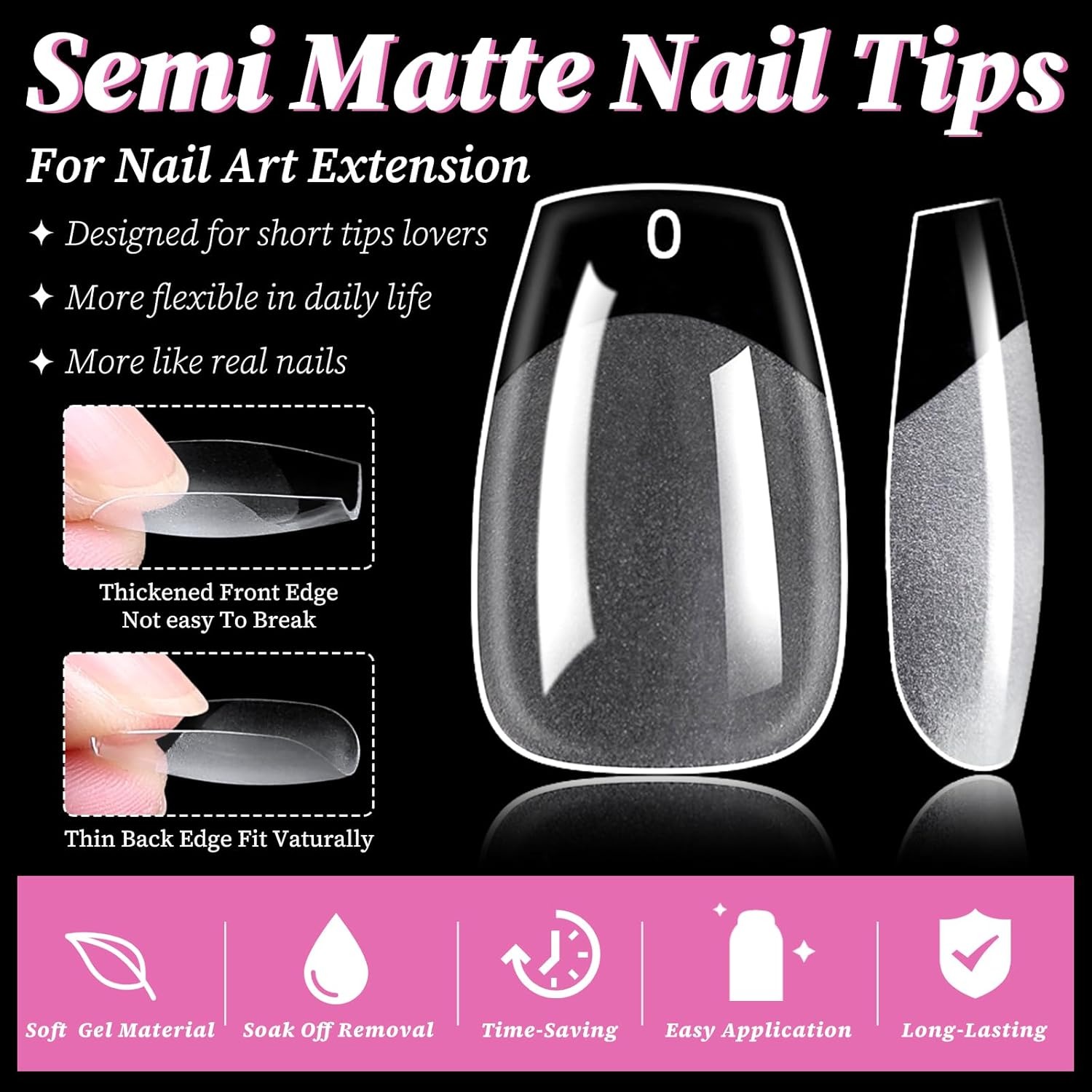 Pre-Shaped Short Coffin Full C – обзор и цена Nail Art Extension