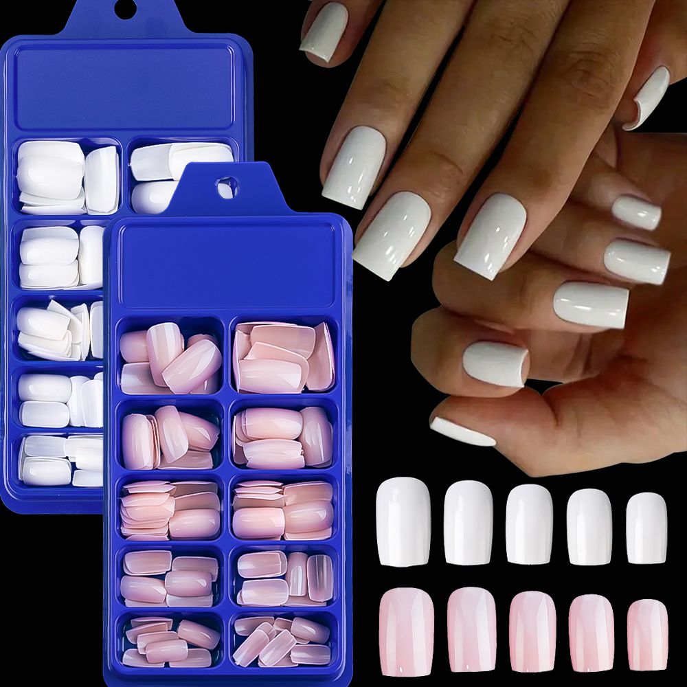 100/120pcs Pink White Press On – обзор и цена Nail Art Extension