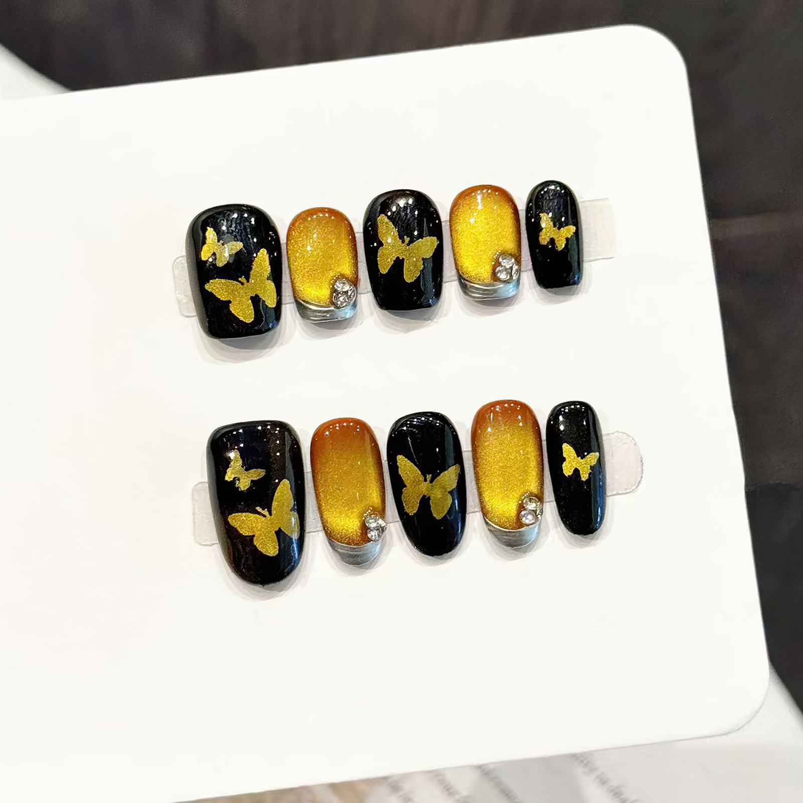 10Pcs Hand-made alse Nails wit – обзор и цена Nail Art Eye Cat