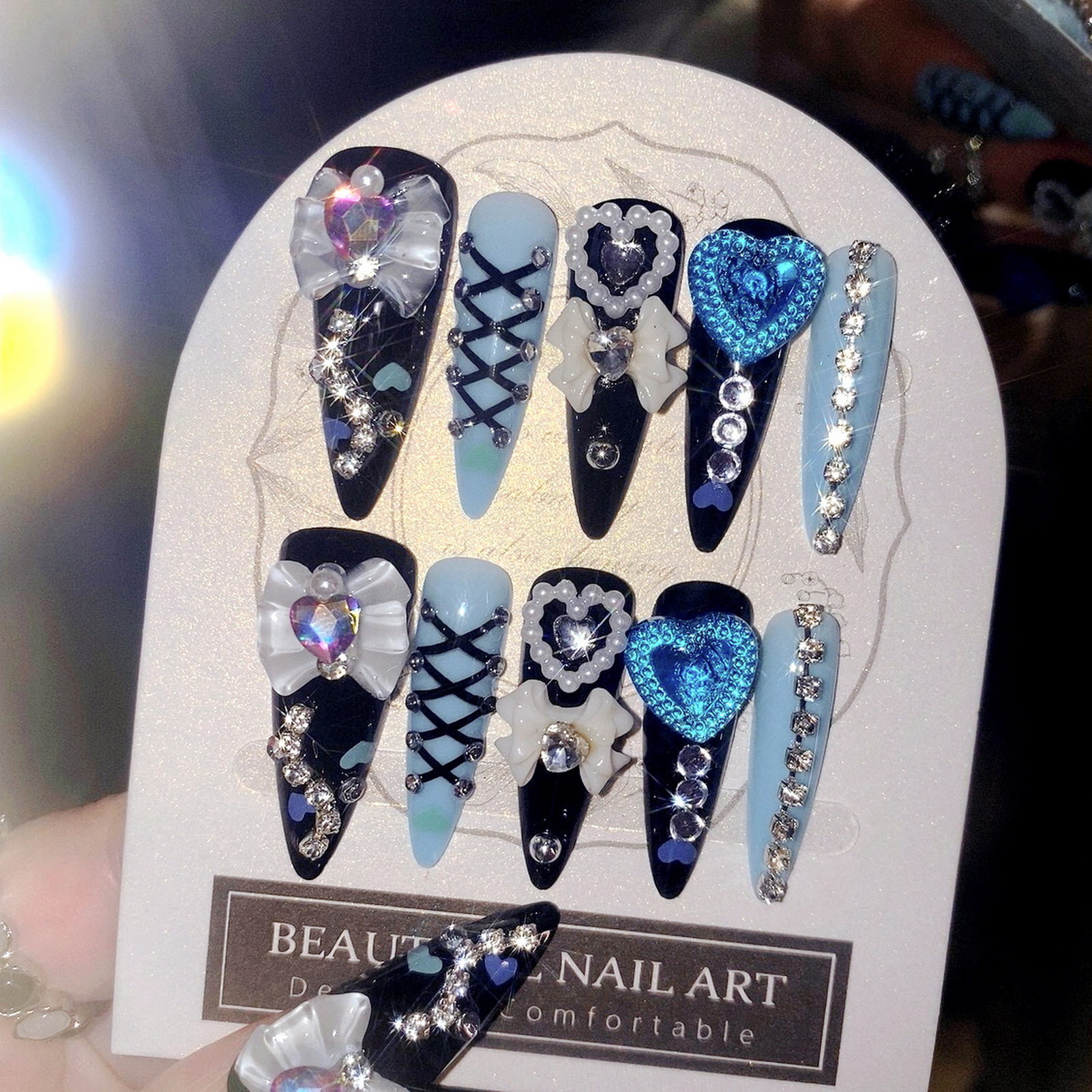 24pcs 3D Bow Decor False Nails – обзор и цена Nail Art Y2K