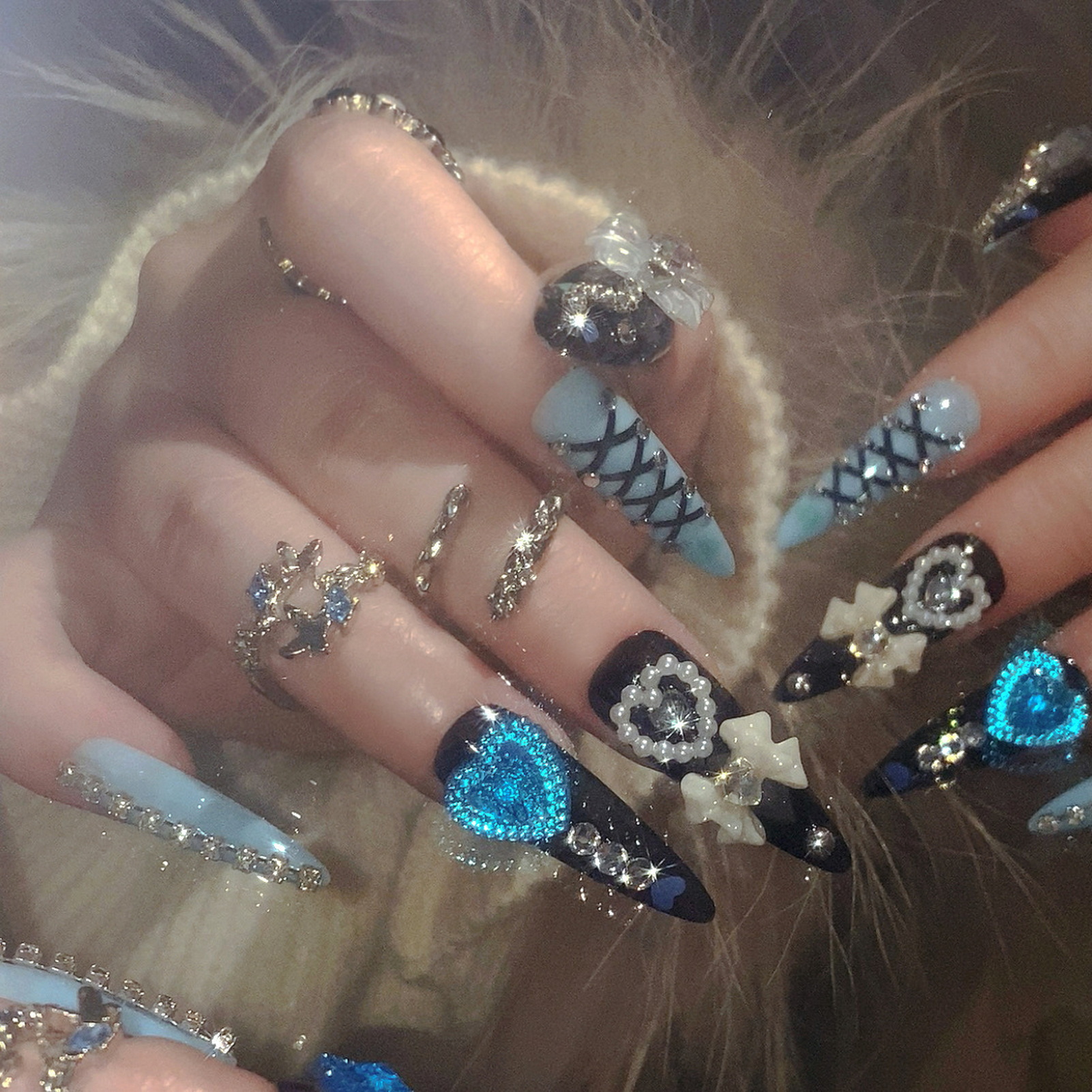 24pcs 3D Bow Decor False Nails – обзор и цена Nail Art Y2K