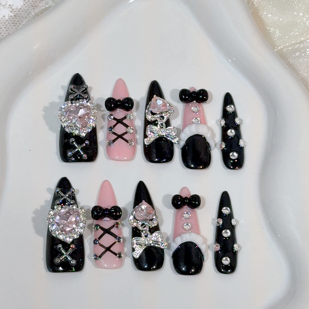 10Pcs Y2k Almond Press on Nail – обзор и цена Nail Art Y2K