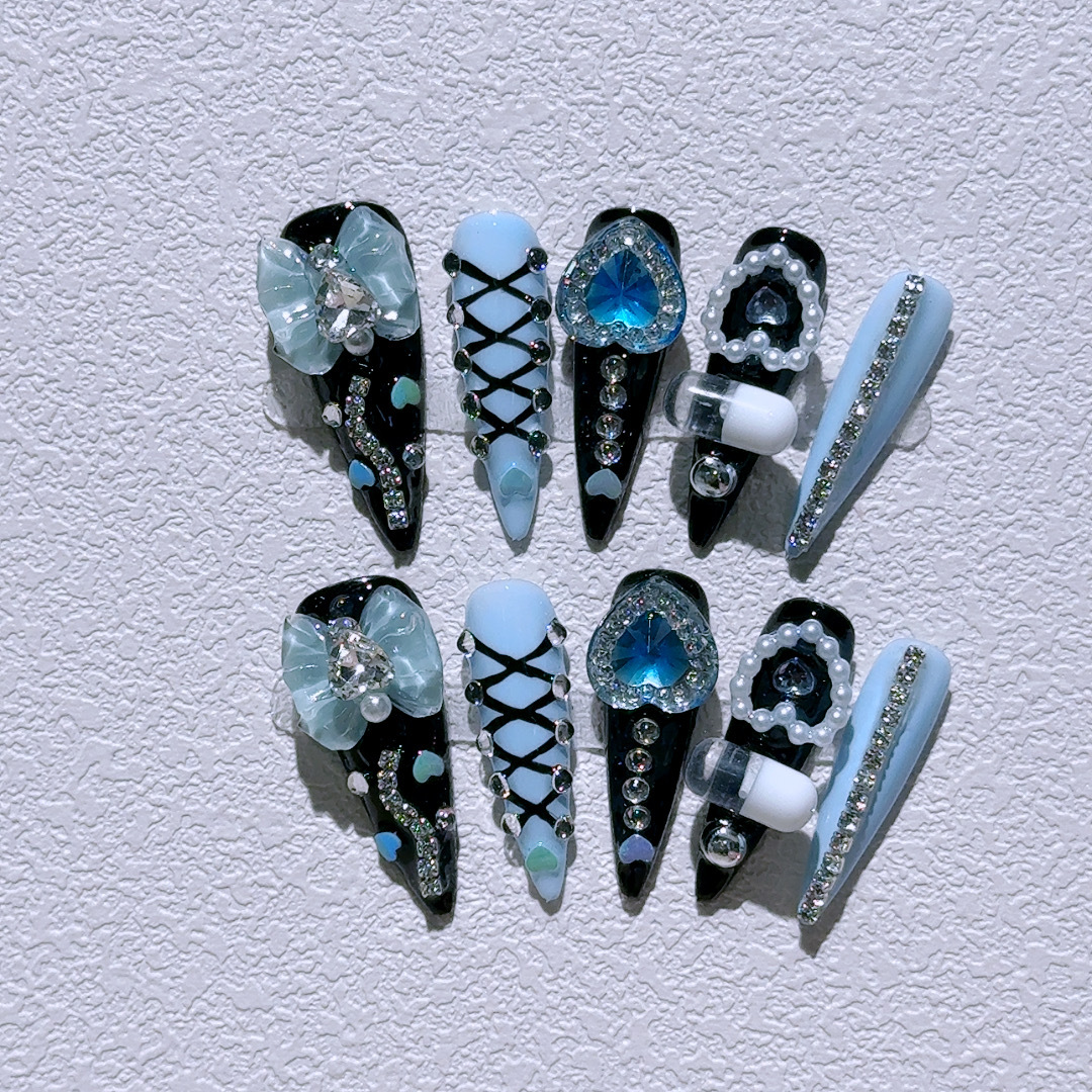 10Pcs Y2k Almond Press on Nail – обзор и цена Nail Art Y2K