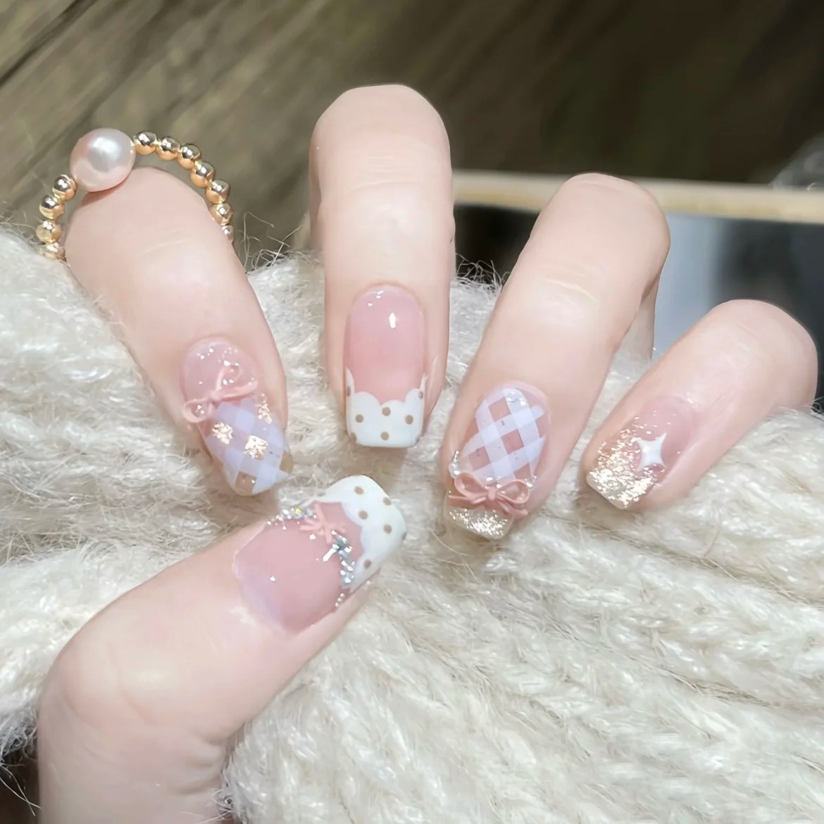 10Pcs Sweet Mid-length Ballet  – обзор и цена Nail Art Eye Cat