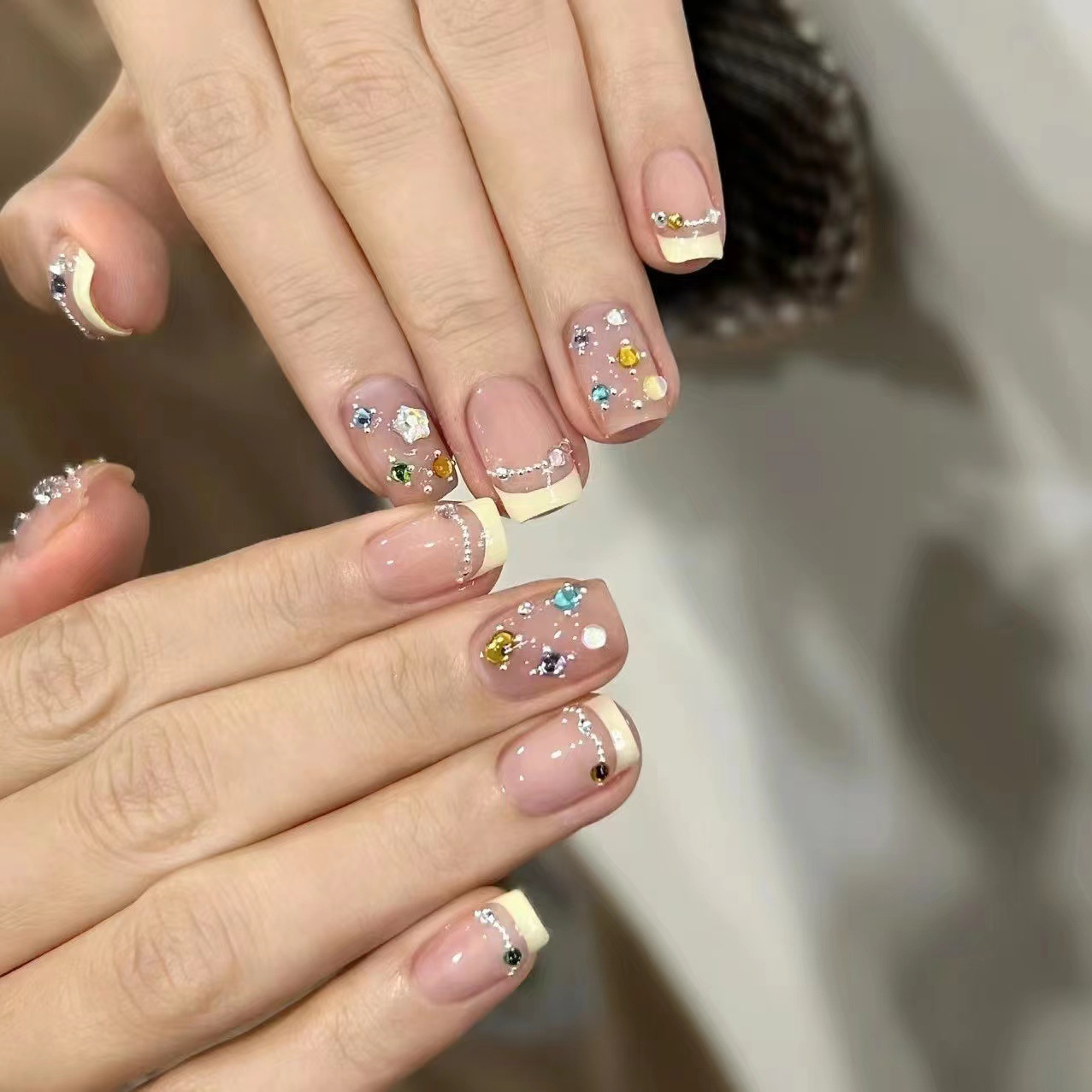 10Pcs Short Square French Hand – обзор и цена Nail Art Eye Cat