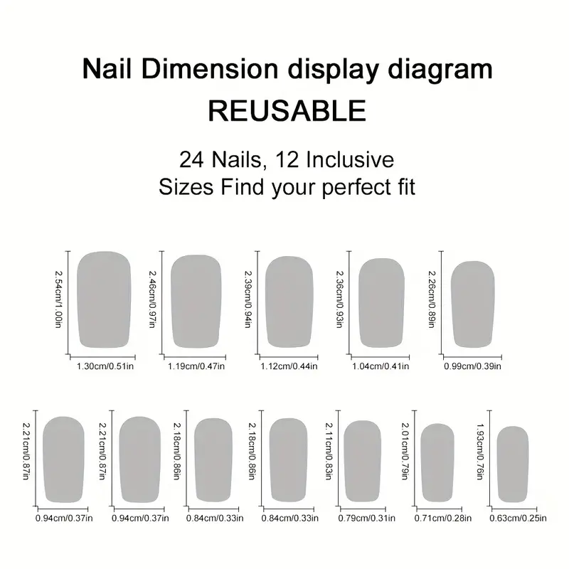 A Full Set of 24 Short Square  – обзор и цена Nail Art Y2K
