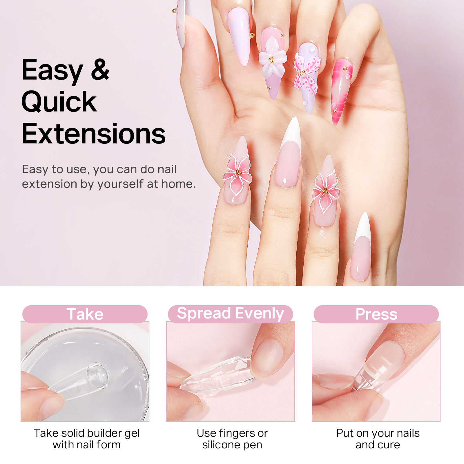 MIZHSE Builder Nail Gel White  – обзор и цена Nail Art Extension